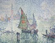 Paul Signac green sail oil on canvas